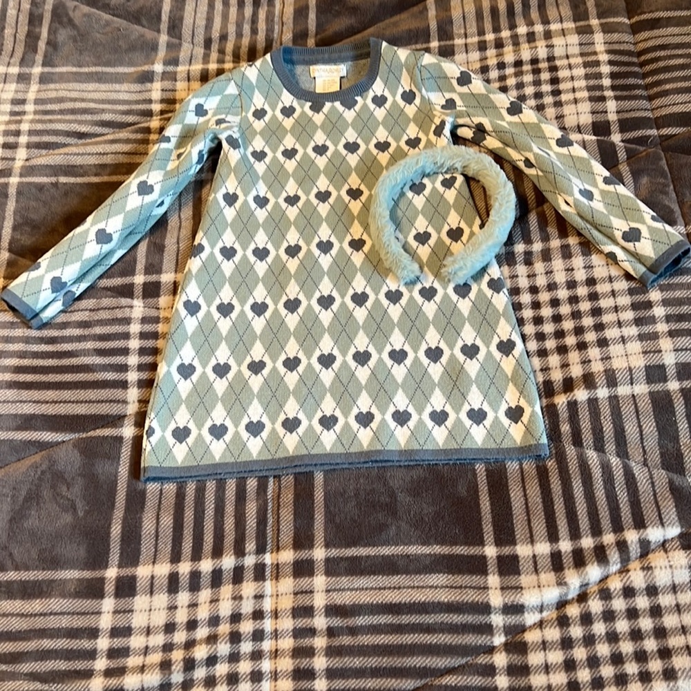Toddler girl heart print dress